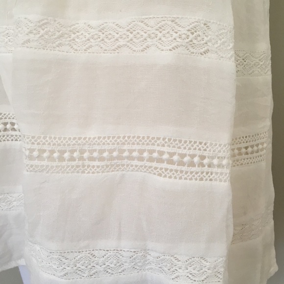 Last 1! Lush Pin-tucked Cami Top Sheer Crochet - Picture 4 of 7